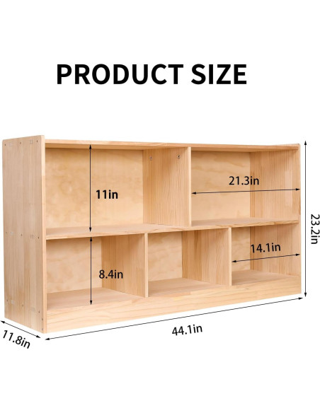 Armario de Almacenamiento Montessori FDHUIJIA 5 Secciones 113 cm Armario de Almacenamiento Montessori FDHUIJIA 5 Secciones 113 cm