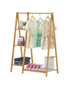 Perchero de Bambú OcBuct 4 Estantes Natural 106 cm