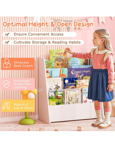 Estantería para Niños KOTEK 4 Niveles Madera Blanco