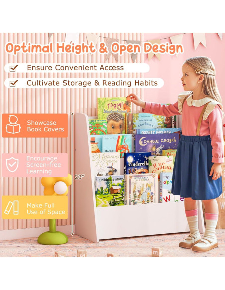 Estantería para Niños KOTEK 4 Niveles Madera Blanco Estantería para Niños KOTEK 4 Niveles Madera Blanco