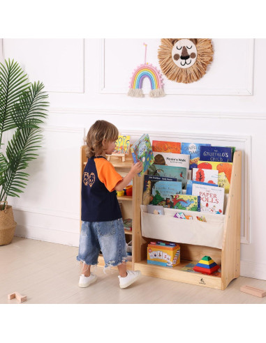 Estantería de Madera KRAND CBS24 para Niños 4 Niveles Natural