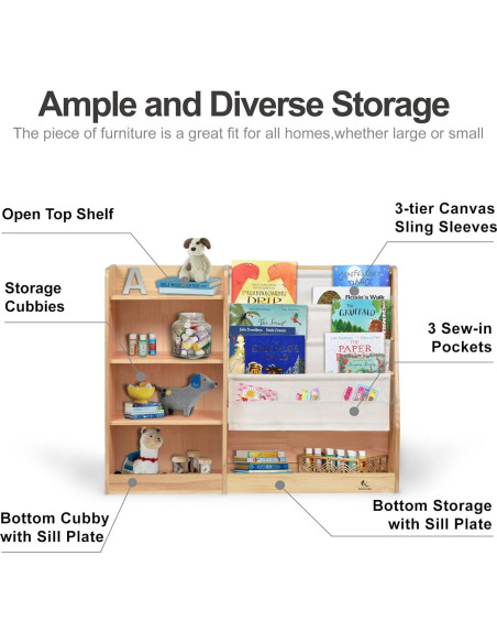 Estantería de Madera KRAND CBS24 para Niños 4 Niveles Natural Estantería de Madera KRAND CBS24 para Niños 4 Niveles Natural