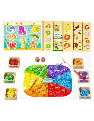 Juguetes Educativos Montessori de Madera para Niños 2-5 Años