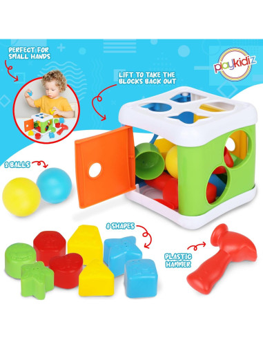 Martillo y Clasificador de Formas Playkidiz 2-en-1 para Bebés