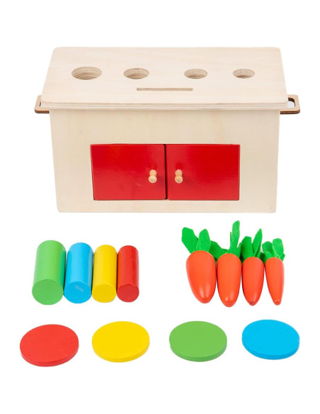 Caja de Juego 4 en 1 Adena Montessori para Bebés 6-36 Meses Caja de Juego 4 en 1 Adena Montessori para Bebés 6-36 Meses