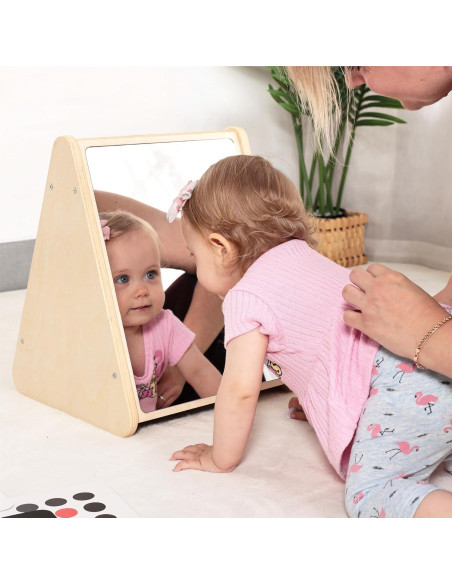 Espejo Doble Lado KRAND para Bebés con Tarjetas Visuales Espejo Doble Lado KRAND para Bebés con Tarjetas Visuales