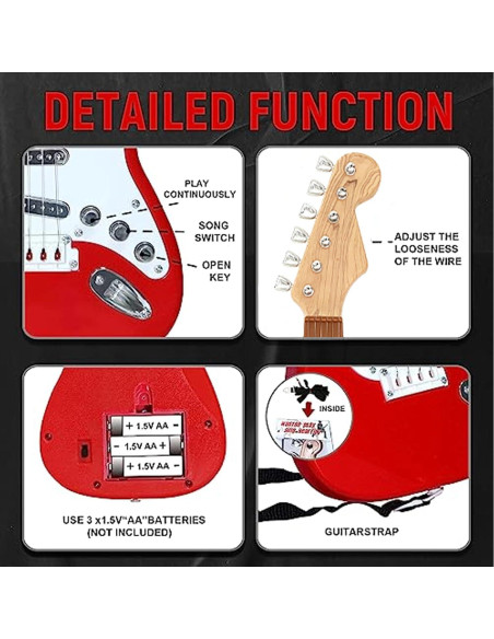 Guitarra Infantil Portátil CHENHAI 68 cm Roja Juguete Musical Guitarra Infantil Portátil CHENHAI 68 cm Roja Juguete Musical