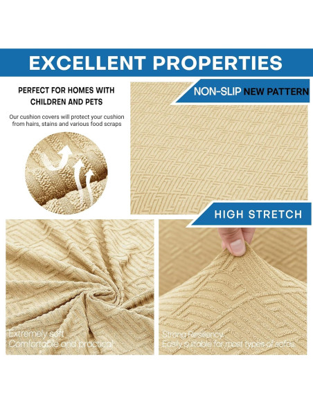 Funda de Silla XINEAGE 2 Piezas Antideslizante Beige 31-46" Funda de Silla XINEAGE 2 Piezas Antideslizante Beige 31-46"