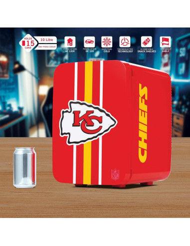 Mini Nevera Ukonic NFL Kansas City Chiefs 10L - Enfriador Portátil