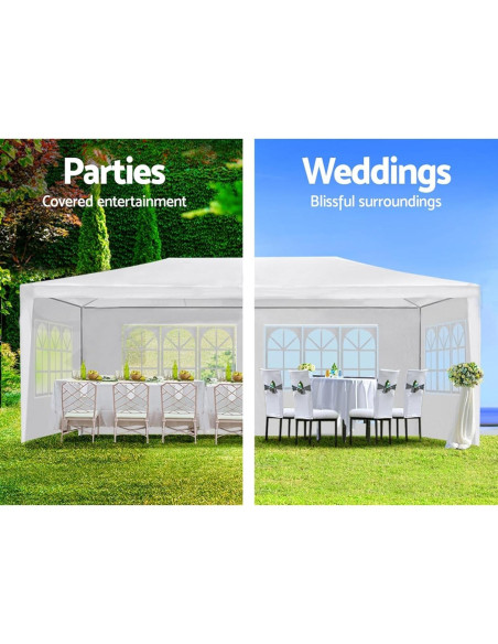 Carpa de Fiesta PeakPursuit 10x9m Blanca con 8 Paredes Laterales Carpa de Fiesta PeakPursuit 10x9m Blanca con 8 Paredes Laterales
