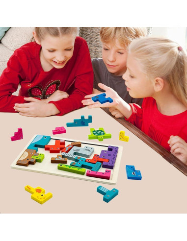 Rompecabezas de Madera Montessori Linkyloop 20 Piezas Océano