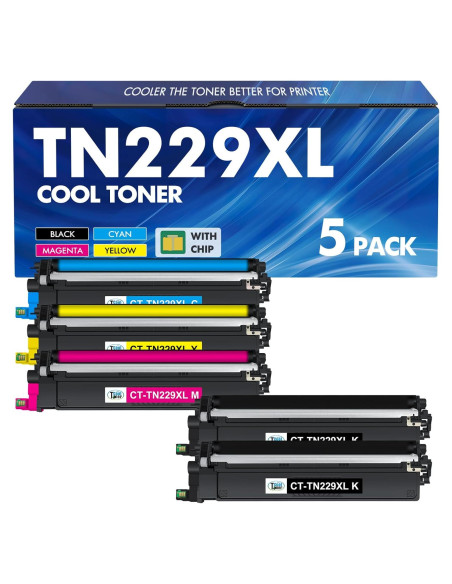 Cartuchos de Tóner TN229XL Cool Toner 5 Paquete Compatible Cartuchos de Tóner TN229XL Cool Toner 5 Paquete Compatible