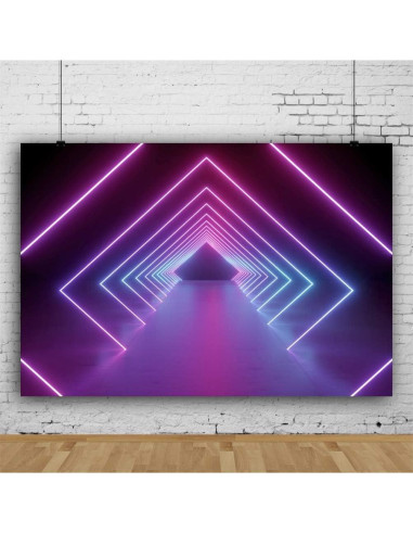 Fondo de Fotografía Leowefowa 300x250cm Vinilo Fiesta Neon