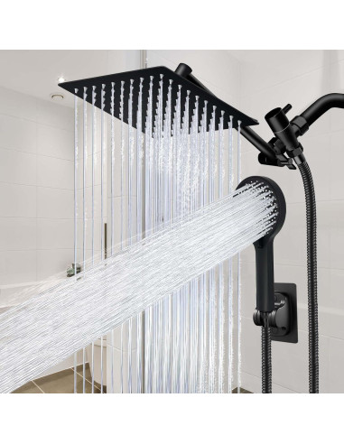 Cabezal de Ducha de Lluvia Ashwanth 20 cm con Spray de Mano