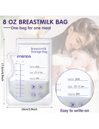Bolsas de Almacenamiento de Leche Materna Woanger 500 ml Doble Sellado