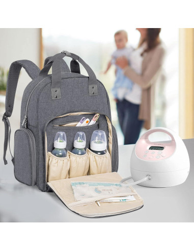Bolsa de Extractor de Leche Teamoy Gris - Mochila Profesional 35L