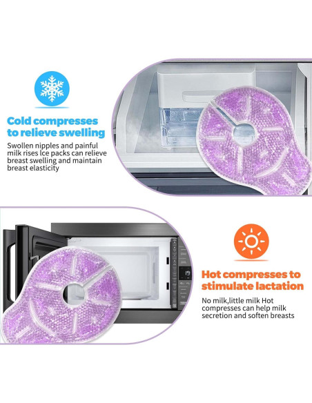 Paquete de Hielo Terapia Senos Ruheaou 2 Piezas Morado Grande Paquete de Hielo Terapia Senos Ruheaou 2 Piezas Morado Grande