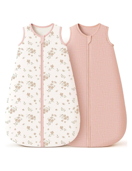 Saco de Sueño Muselina Konssy 100% Algodón 0.7 TOG 2 Piezas