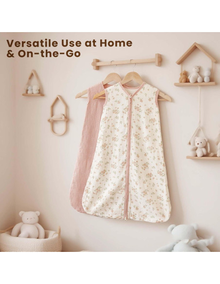 Saco de Sueño Muselina Konssy 100% Algodón 0.7 TOG 2 Piezas