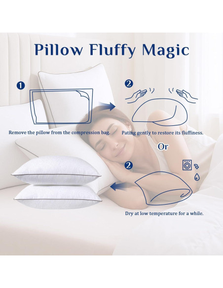 Juego de 4 Almohadas King JOLLYVOGUE Suaves y Lavables Juego de 4 Almohadas King JOLLYVOGUE Suaves y Lavables