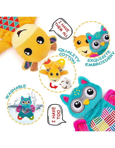 Juguetes Crinkle para Bebé 2 Pcs - Mordedor y Toalla Suave Juguetes Crinkle para Bebé 2 Pcs - Mordedor y Toalla Suave