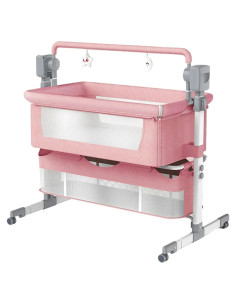 Cuna Inteligente Eléctrica Reenborn 601 Rosa Co-Dormir 5 Modos