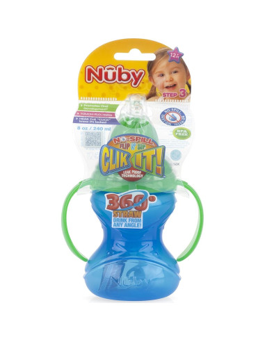 Taza Nuby No-Spill Flip N' Sip 226.8 ml Multicolor