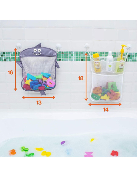 Organizador de Juguetes de Baño Comfylife - 2 Bolsas Malla + 6 Ganchos Organizador de Juguetes de Baño Comfylife - 2 Bolsas Malla + 6 Ganchos