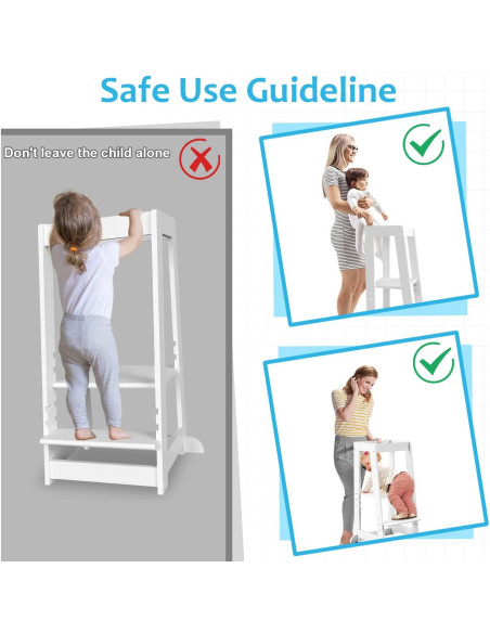 Torre de Aprendizaje Ajustable SWINSKUAD - Taburete de Cocina para Niños Torre de Aprendizaje Ajustable SWINSKUAD - Taburete de Cocina para Niños