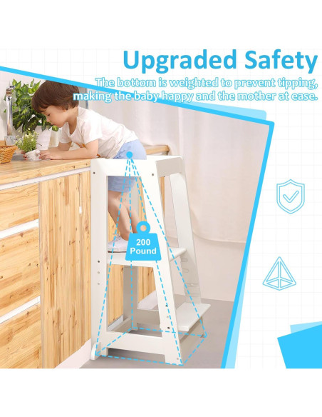 Torre de Aprendizaje Ajustable SWINSKUAD - Taburete de Cocina para Niños Torre de Aprendizaje Ajustable SWINSKUAD - Taburete de Cocina para Niños