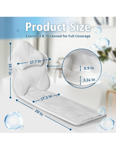 Almohadón de Baño Completo Poemland Blanco Antideslizante