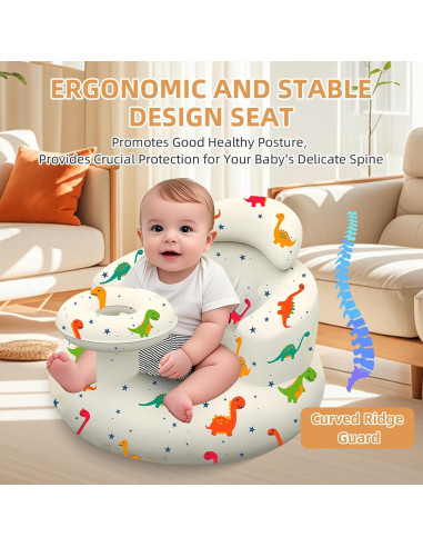 Asiento Inflable para Bebés DDTPDE con Bandeja - Dinosaurio