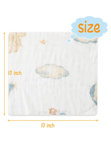 Toallitas de Muselina para Bebés Norinori - 6 Piezas 25x25cm