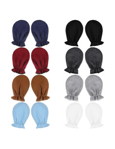 8 Pares de Manoplas para Bebés Recién Nacidos Algodón 0-6 Meses