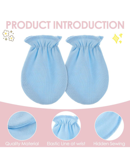 8 Pares de Manoplas para Bebés Recién Nacidos Algodón 0-6 Meses 8 Pares de Manoplas para Bebés Recién Nacidos Algodón 0-6 Meses