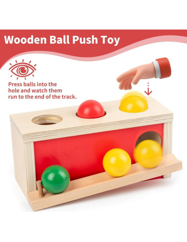 Caja de Permanencia de Objetos Montessori Smartwo - Juguete Educativo de Madera para Bebés 6 Meses+