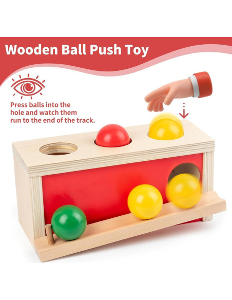 Caja de Permanencia de Objetos Montessori Smartwo - Juguete Educativo de Madera para Bebés 6 Meses+ Caja de Permanencia de Objetos Montessori Smartwo - Juguete Educativo de Madera para Bebés 6 Meses+