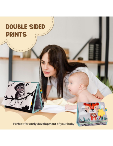Libro de Alto Contraste JollyBaby con Espejo y Mordedor Bebé Libro de Alto Contraste JollyBaby con Espejo y Mordedor Bebé