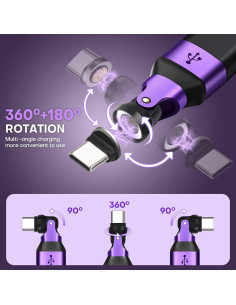 Adaptador Magnético USB C a USB 2.0 2 Paquete 180 EndlesShine 2