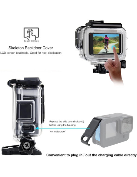 Funda Esqueleto SOONSUN para GoPro Hero 9-13 Negra con Puerta Lateral Funda Esqueleto SOONSUN para GoPro Hero 9-13 Negra con Puerta Lateral