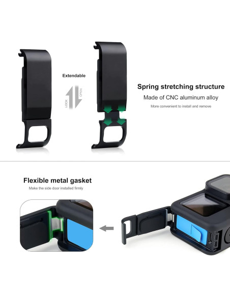 Funda Esqueleto SOONSUN para GoPro Hero 9-13 Negra con Puerta Lateral Funda Esqueleto SOONSUN para GoPro Hero 9-13 Negra con Puerta Lateral