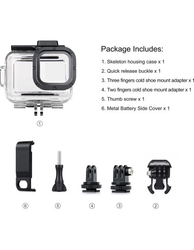 Funda Esqueleto SOONSUN para GoPro Hero 9-13 Negra con Puerta Lateral