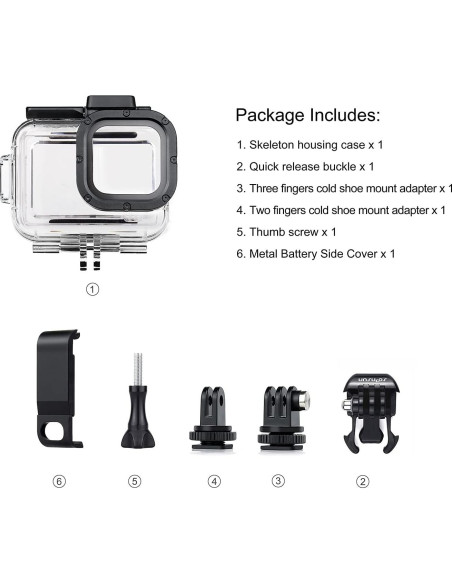 Funda Esqueleto SOONSUN para GoPro Hero 9-13 Negra con Puerta Lateral Funda Esqueleto SOONSUN para GoPro Hero 9-13 Negra con Puerta Lateral