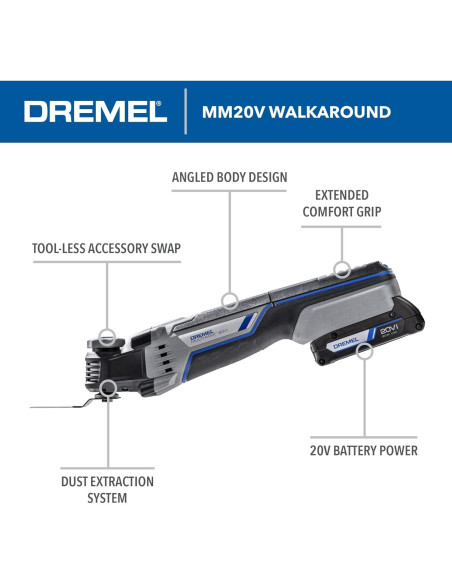 Herramienta Oscilante Inalámbrica Dremel Multi-Max 20V Kit Herramienta Oscilante Inalámbrica Dremel Multi-Max 20V Kit