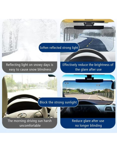 Extensor de Visera Solar Aokdom para Coche 32x15cm Antirreflejo