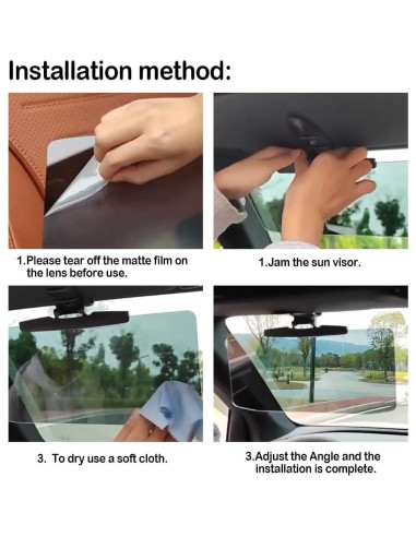 Extensor de Visera Solar Aokdom para Coche 32x15cm Antirreflejo
