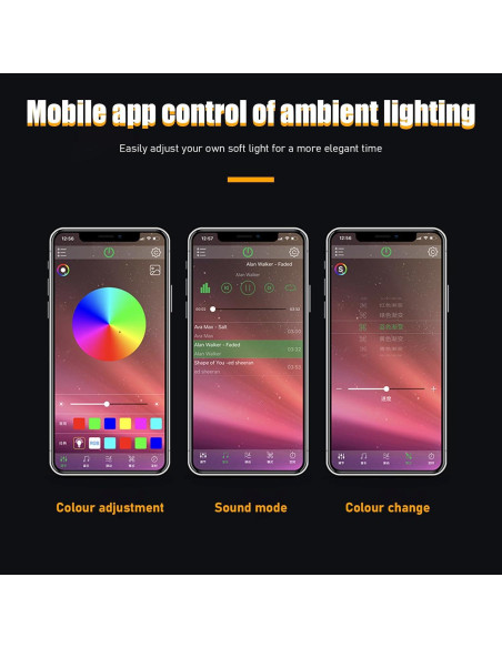 Luces LED de Interior para Auto Sylvil 48 LED RGB Control APP Luces LED de Interior para Auto Sylvil 48 LED RGB Control APP
