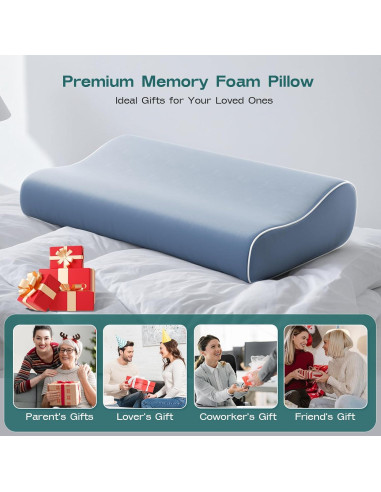 Almohada Cervical Forcanby Ajustable Espuma Viscoelástica Azul