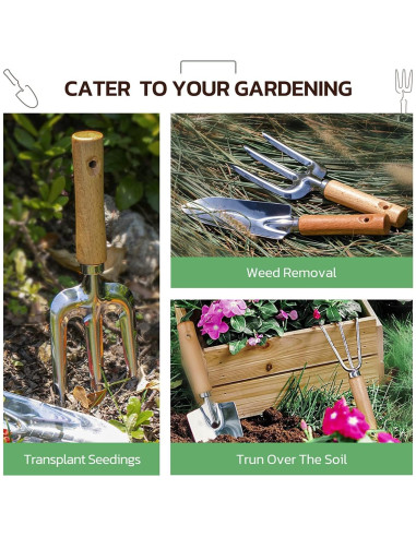 Juego de Herramientas de Jardinería 9 Piezas Grenebo con Bolsa