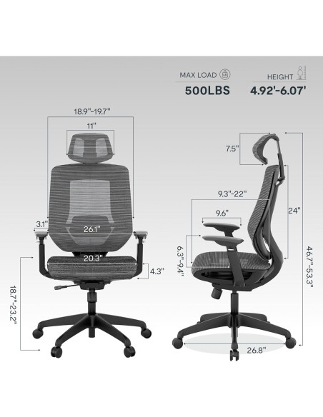 Silla de Oficina Ergonómica FLEXISPOT OC6, Respaldo Alto, Negro Silla de Oficina Ergonómica FLEXISPOT OC6, Respaldo Alto, Negro